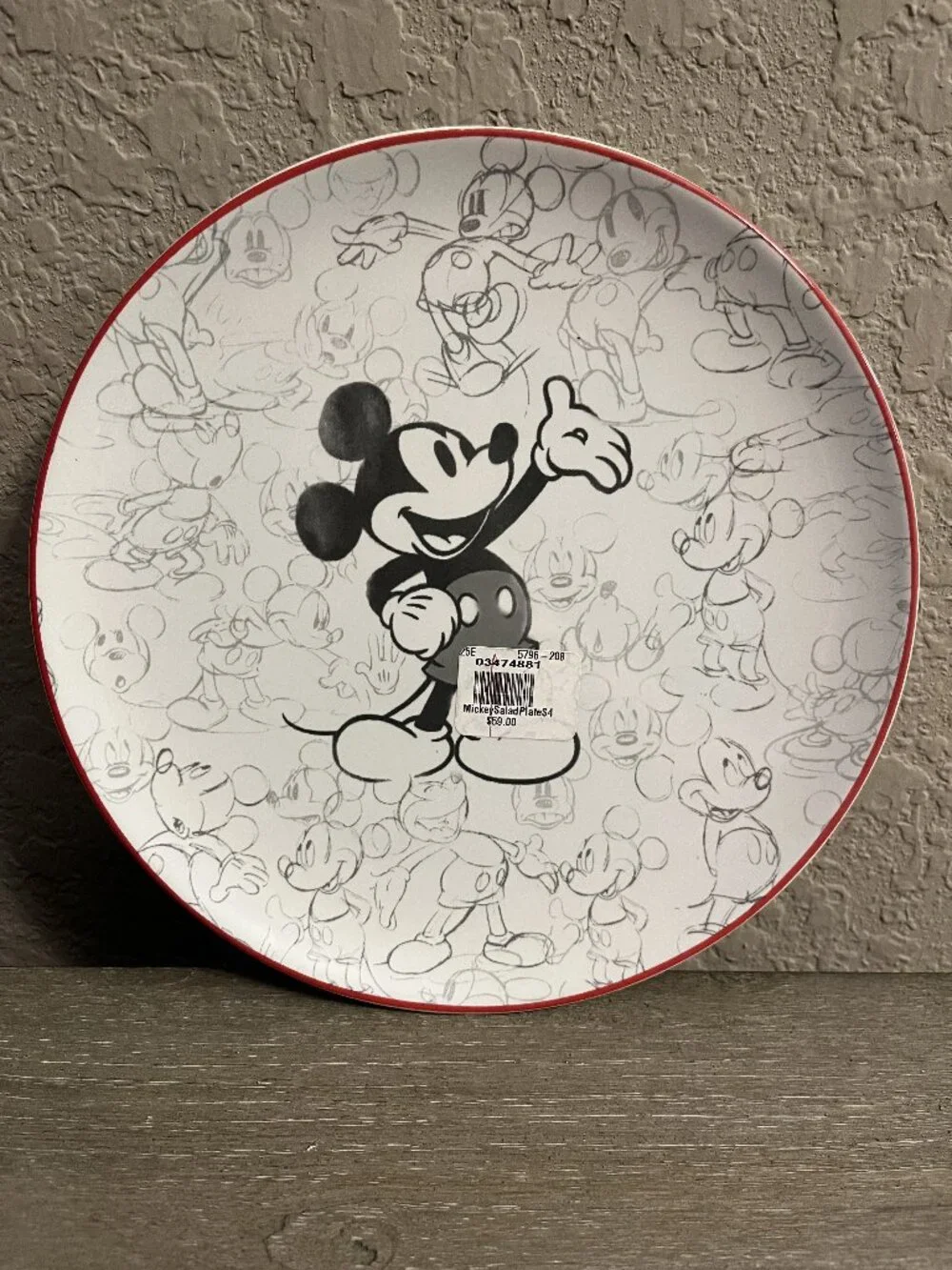 Set of 4 Pottery Barn Disney Mickey Mouse Salad Plates